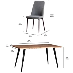Table with 4 Chairs - Grey