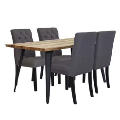 Table with 4 Chairs - Grey