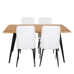 Table with 4 Chairs - White