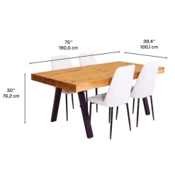 Table with 4 Chairs - White