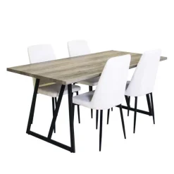 Table with 4 Chairs - White