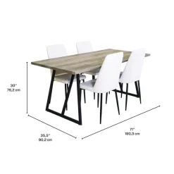 Table with 4 Chairs - White
