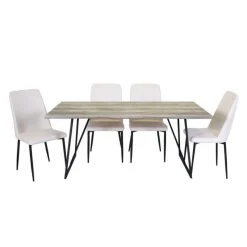 Table with 4 Chairs - White