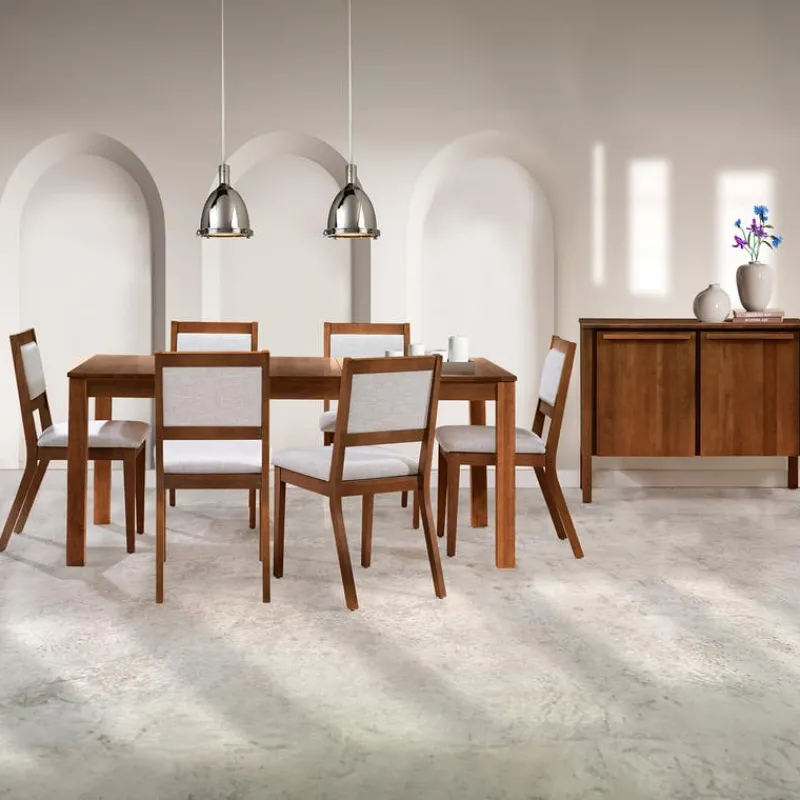 Arboit Poitras Table with Extension Leaf (54" to 70") and 6 Chairs -