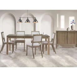 Arboit Poitras Table with Extension Leaf (54” to 70”) and 4 Chairs - Ash Wood