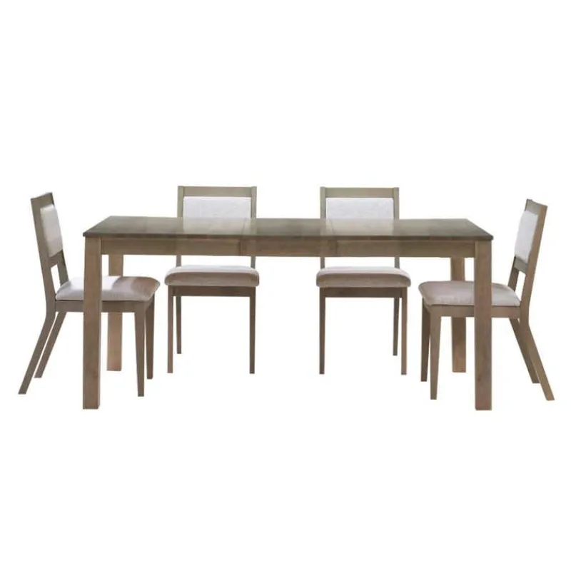 Arboit Poitras Table with Extension Leaf (54” to 70”) and 4 Chairs - Ash Wood