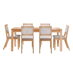 Arboit Poitras Table with Extension Leaf (54" to 70") and 6 Chairs - Natural