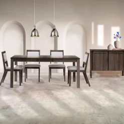 Arboit Poitras Table with Extension Leaf (54" to 70") and 4 Chairs -