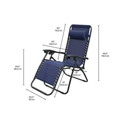 Textilene Zero Gravity Folding Chair - Blue