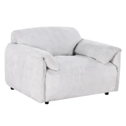 Textured Velvet Feather-Filled Armchair - Beige