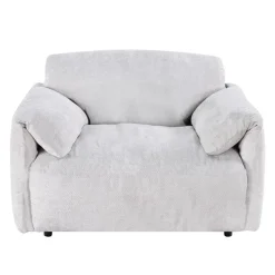 Textured Velvet Feather-Filled Armchair - Beige