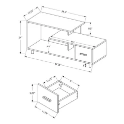 Monarch TV Stand with Drawer 48