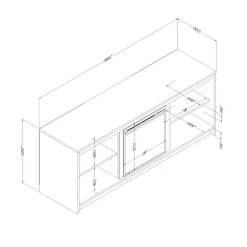 Meubles South Shore TV Stand with Electric Fireplace 60