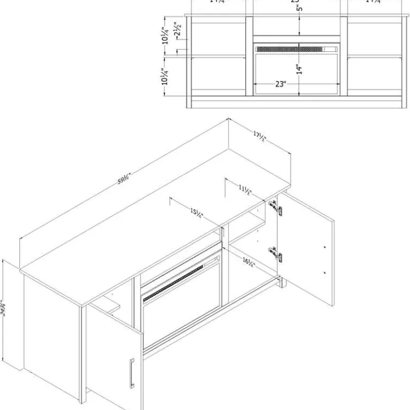 Meubles South Shore TV Stand with Electric Fireplace 60" - South Shore