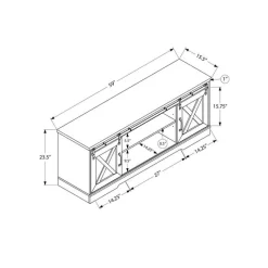 Monarch TV Stand with Sliding Doors 60
