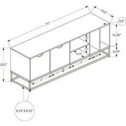 Monarch TV Stand with Storage 72" -