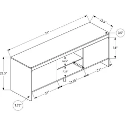 Monarch TV Stand with Storage 72" -