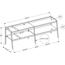 Monarch TV Stand with Storage 72" -