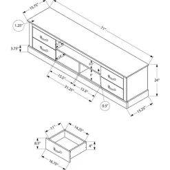 Monarch TV Stand with Storage 72" -
