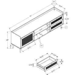 Monarch TV Stand with Storage 72