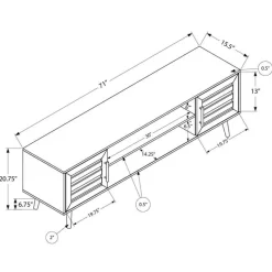 Monarch TV Stand with Storage 72" -