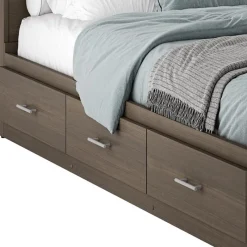 SUA-V Twin Bed with 3-Drawer Storage and Headboard (39