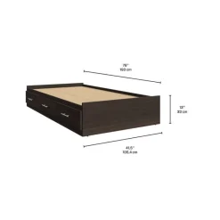 SUA-V Twin Bed with 3-Drawer Storage and Headboard (39