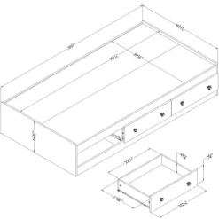 Meubles South Shore Twin Bed with 3-Drawer Storage (39'') - South Shore