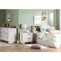 Meubles South Shore Twin Bed with 3-Drawer Storage and Headboard (39