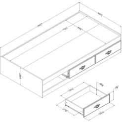 Meubles South Shore Twin Bed with 3-Drawer Storage (39") - South Shore