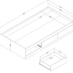Meubles South Shore Twin Bed With 3-Drawer Storage (39") - South Shore