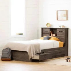 Meubles South Shore Twin Bed with 3-Drawer Storage and Headboard (39