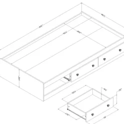 Meubles South Shore Twin Bed with 3-Drawer Storage (39'') - South Shore