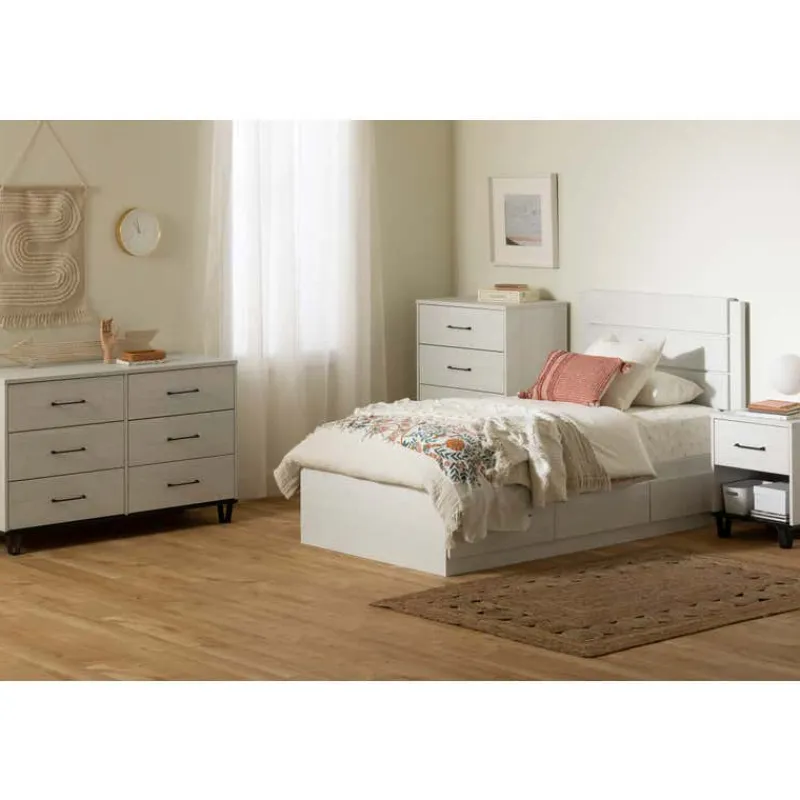 Meubles South Shore Twin Bed with 3-Drawer Storage and Headboard (39") - South Shore