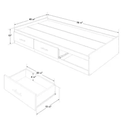 SUA-V Twin Bed with 3-Drawer Storage (39")