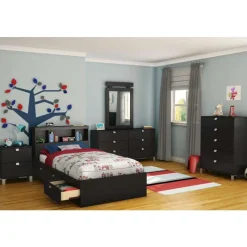 Meubles South Shore Twin Bed with 3-Drawer Storage and Headboard (39