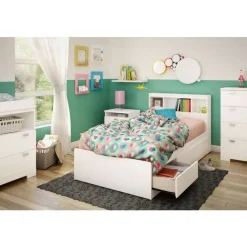 Meubles South Shore Twin Bed with 3-Drawer Storage and Headboard (39
