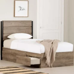 Meubles South Shore Twin Bed with 3-Drawer Storage and Headboard (39") - South Shore