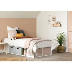 Meubles South Shore Twin Bed with Storage and Baskets (39") - South Shore