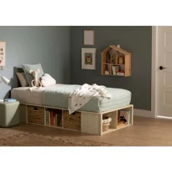 Meubles South Shore Twin Bed with Storage and Baskets (39