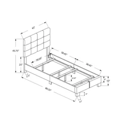 Monarch Twin Fabric Bed with Headboard (39")