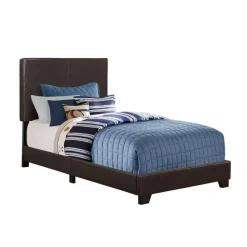 Monarch Twin Leather-Look Bed with Headboard (39