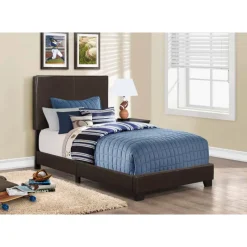 Monarch Twin Leather-Look Bed with Headboard (39