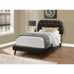 Monarch Twin Leather-Look Bed with Headboard (39
