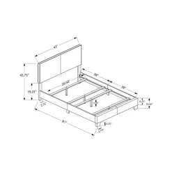 Monarch Twin Leather-Look Bed with Headboard (39")