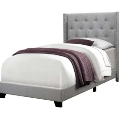 Monarch Twin Linen Bed with Headboard (39