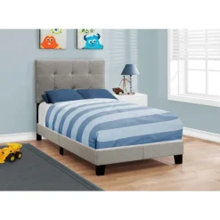 Monarch Twin Linen Bed with Headboard (39
