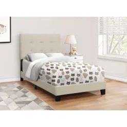 Monarch Twin Linen Bed with Headboard (39