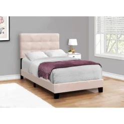 Monarch Twin Velvet Bed with Headboard (39
