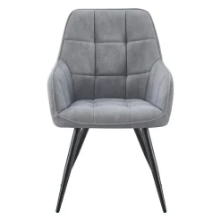 Upholstered Chairs with Armrests (Set of 2) - Grey